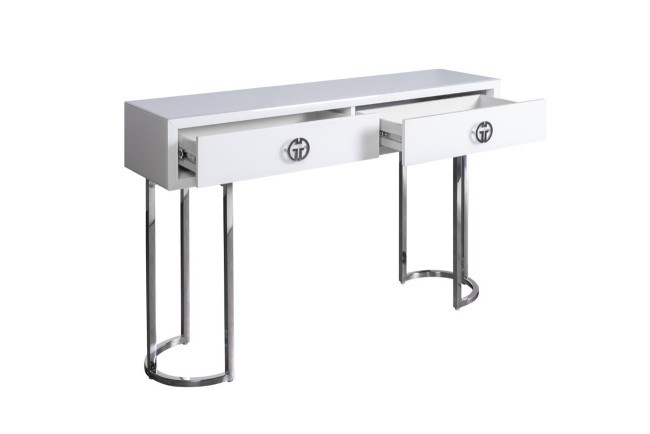Консоль GD 2 ящика белая 120*30*78см (TT-00011301)
