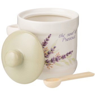 Емкость для сыпучих продуктов с ложкой "душа прованса" 13*11 см. выоста=12 см / 300 мл Agness (358-2070)