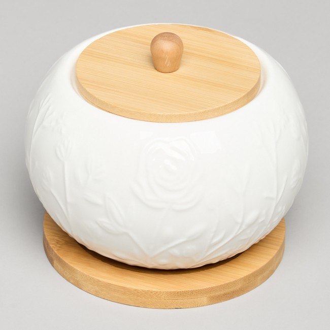 Сахарница lefard "meadow" с дер. крышкой на дер. подставке 12*9,5 см 450 мл Lefard (587-208)