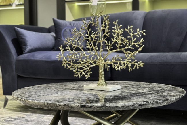 Декор настольный "Дерево" зол.мет./мрам.бел 60*13*46см (TT-00005367)