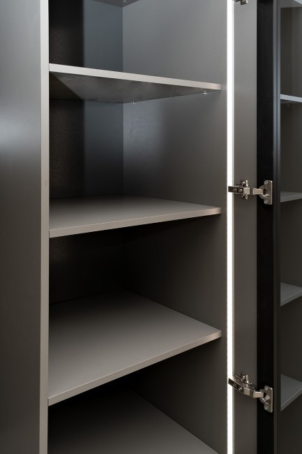 GD-10013-6-2 Шкаф Alto двухд с полками, цвет серый Кобальт, дверцы стекло(тонир) 100*57*230.5см (TT-00016271)