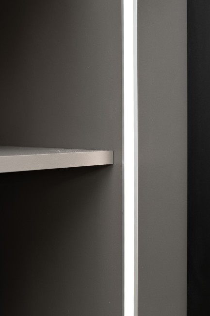 GD-10013-6-2 Шкаф Alto двухд с полками, цвет серый Кобальт, дверцы стекло(тонир) 100*57*230.5см (TT-00016271)