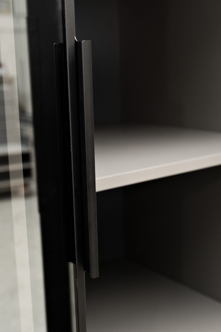 GD-10013-6-2 Шкаф Alto двухд с полками, цвет серый Кобальт, дверцы стекло(тонир) 100*57*230.5см (TT-00016271)