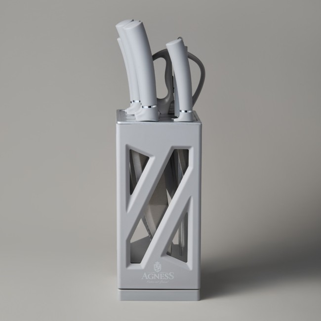 Набор ножей agness нжс на пластиковой вращающейся подставке 8 пр. Agness (911-761) Набор ножей agness нжс на пластиковой вращающейся подставке 8 пр. Agness (911-761)