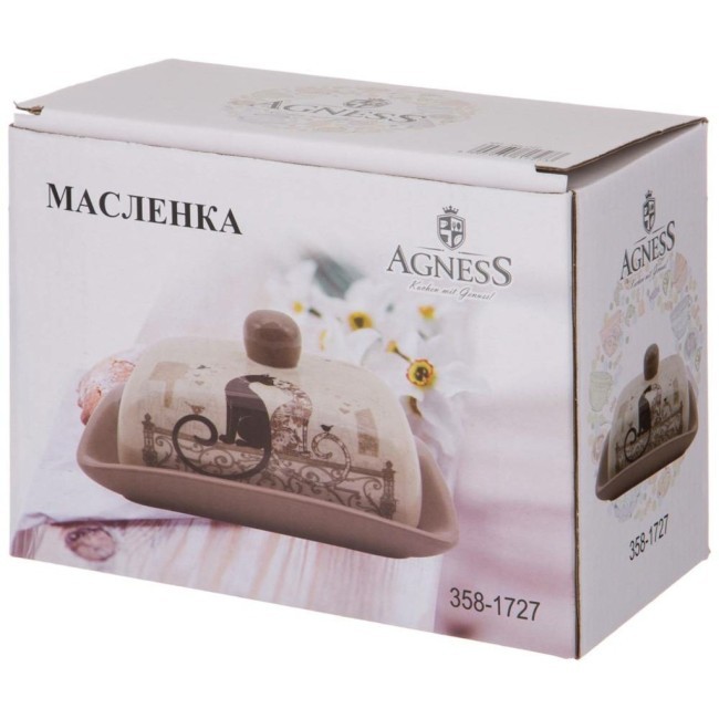 Масленка agness "парижские коты" 17*12,5*9 см Agness (358-1727)