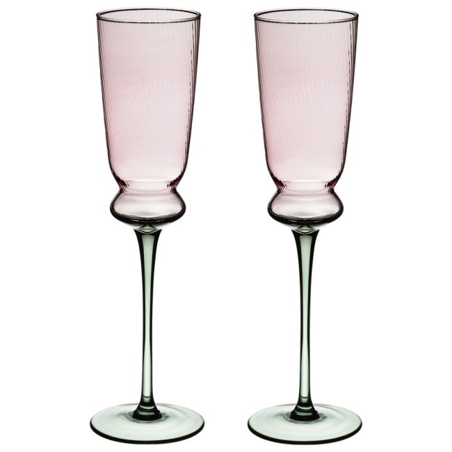 Набор бокалов для шампанского "twist & shine" green, 2 шт/210 мл Lefard (687-023)