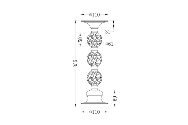 Подсвечник никелированный d11*32см (TT-00000891) Подсвечник никелированный d11*32см (TT-00000891)