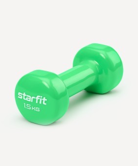 Гантель виниловая STARFIT DB-101 1,5 кг, зеленый (2103571) Гантель виниловая STARFIT DB-101 1,5 кг, зеленый (2103571)
