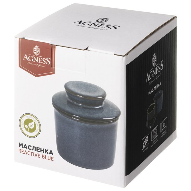 Масленка reactive blue 10*10*10 см Agness (780-144) Масленка reactive blue 10*10*10 см Agness (780-144)