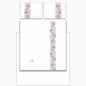 Кпб, евро, "irises" белый, сатин, хлопок 100%, подод.200х220-1шт, пр.240х240-1шт, нав.50х70-2шт Lefard (989-001-15)