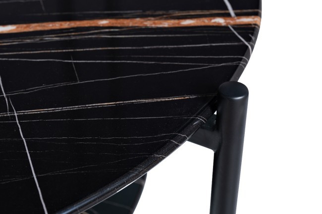 Стол журнальный d80*45 с полкой, черный (TT-00006420)