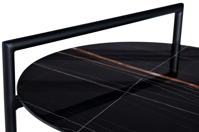 Стол журнальный d80*45 с полкой, черный (TT-00006420)