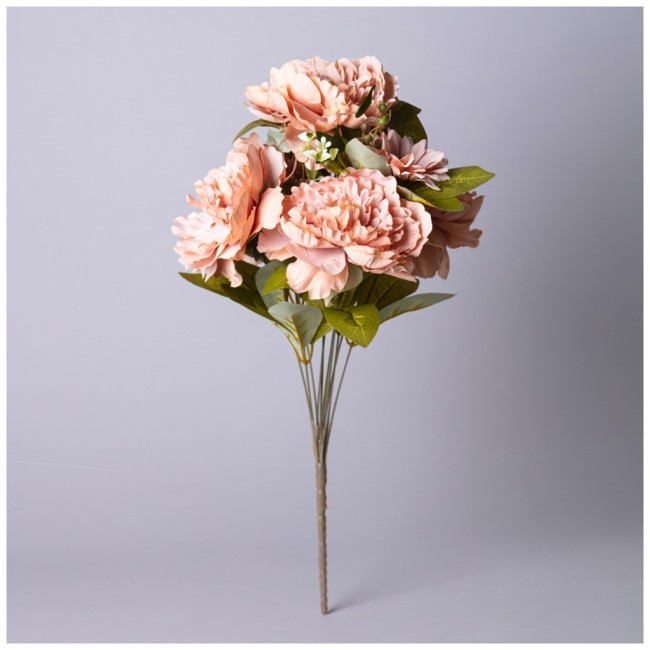 Цветочная композиция из пионов длина=53см , цвет терракотовый  мал.уп.=12шт Lefard (535-392)