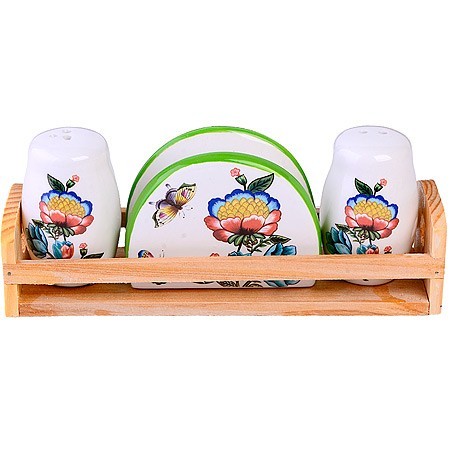 Набор для специй 4 пр Летний букет доломит LR (30797)