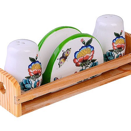 Набор для специй 4 пр Летний букет доломит LR (30797)