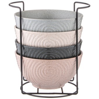 Набор салатников из 4 шт. на метал-ой подставке коллекция "pastel" 15*7,5 см, 700мл Lefard (155-730) Набор салатников из 4 шт. на метал-ой подставке коллекция "pastel" 15*7,5 см, 700мл Lefard (155-730)