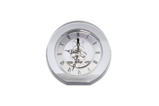 Часы настольные круглые, 12*5.3*12 см. цвет серебряный (TT-00012593)