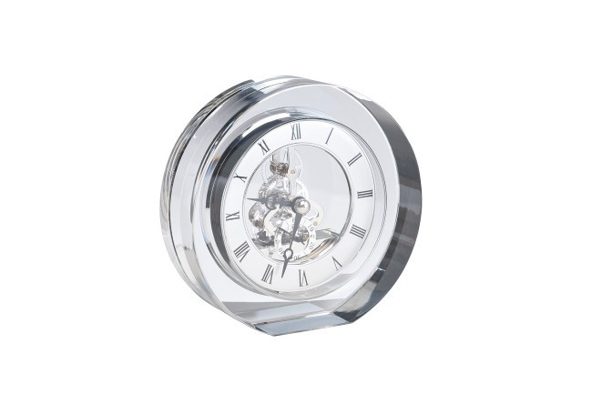 Часы настольные круглые, 12*5.3*12 см. цвет серебряный (TT-00012593)
