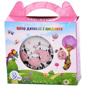 Детский набор 3пр"Коровки" LR (х12) " (29942) Детский набор 3пр"Коровки" LR (х12) " (29942)