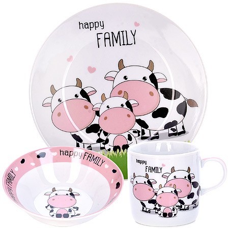 Детский набор 3пр"Коровки" LR (х12) " (29942) Детский набор 3пр"Коровки" LR (х12) " (29942)