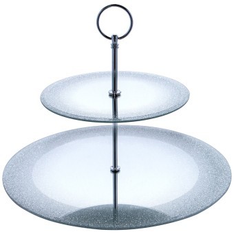 Блюдо сервировочное 2-х ярусное "silver mirror" 19/30 см Agness (357-253-1)