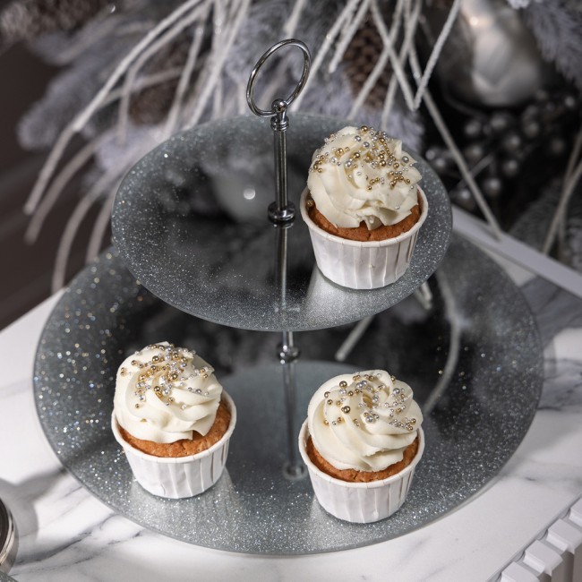 Блюдо сервировочное 2-х ярусное "silver mirror" 19/30 см Agness (357-253-1) Блюдо сервировочное 2-х ярусное "silver mirror" 19/30 см Agness (357-253-1)