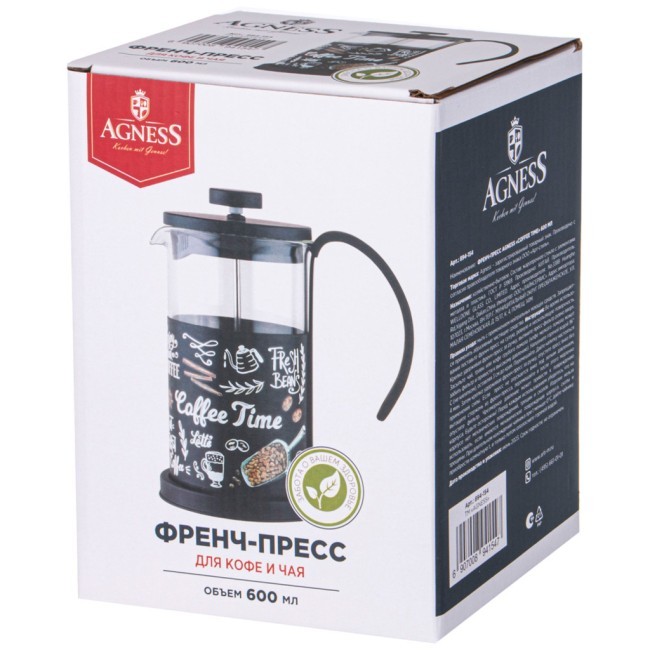 Френч-пресс agness "coffee time" 600 мл Agness (894-154)