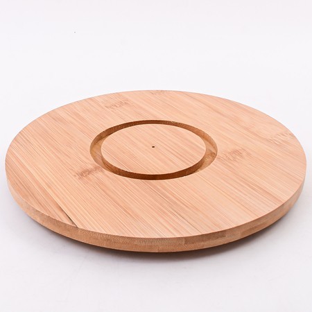 Блюдо сервировочное с подставкой фарфор/бамбук LR (60325)