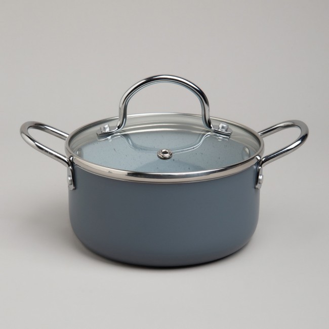 Кастрюля agness с антип. покр.  и стекл. крышкой 950 мл, 14*7 см Agness (906-262)