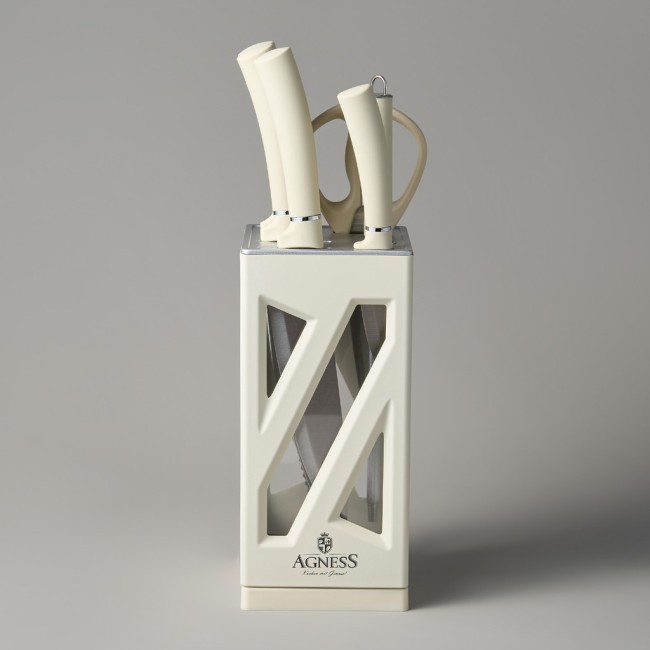 Набор ножей agness нжс на пластиковой вращающейся подставке 8 пр. Agness (911-760) Набор ножей agness нжс на пластиковой вращающейся подставке 8 пр. Agness (911-760)