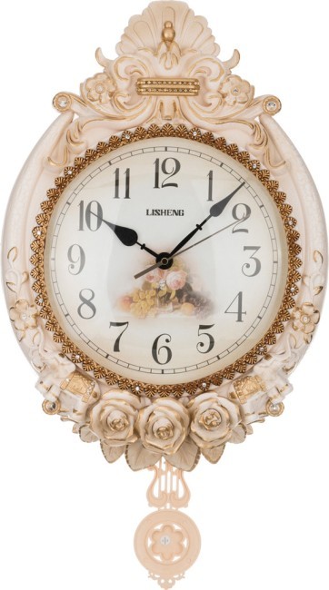 Часы настенные кварцевые с маятником 34*8*62 см. диаметр циферблата=25 см. (кор=10 шт.) Lefard (204-135)