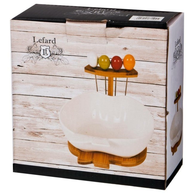 Салатник lefard "native" 16,5*15*12 см на подставке, 4 вилочки Lefard (587-104)