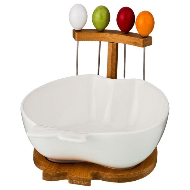 Салатник lefard "native" 16,5*15*12 см на подставке, 4 вилочки Lefard (587-104)