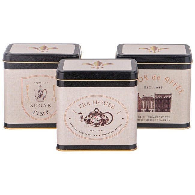 Набор емкостей для хранения "english breakfast" из 3-х штук, 8х12х12 см, 1л Agness (949-066)