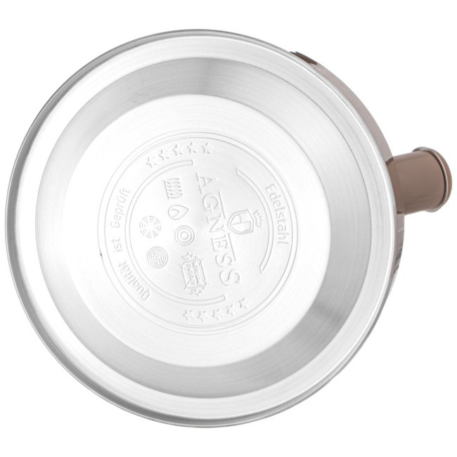 Чайник agness со свистком 2,5 л,нжс индукция, цвет: шоколад, устойчивое жаропрочное покрытие Agness (937-905) Чайник agness со свистком 2,5 л,нжс индукция, цвет: шоколад, устойчивое жаропрочное покрытие Agness (937-905)