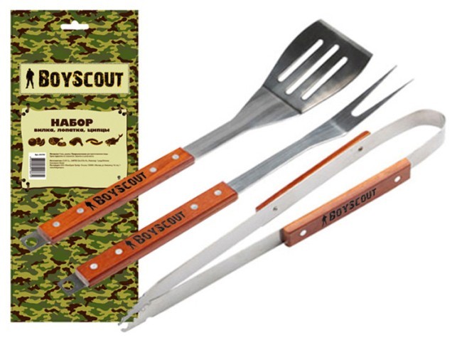 Набор для гриля Boyscout 61318 (вилка,лопатка,щипцы) (19063) Набор для гриля Boyscout 61318 (вилка,лопатка,щипцы) (19063)