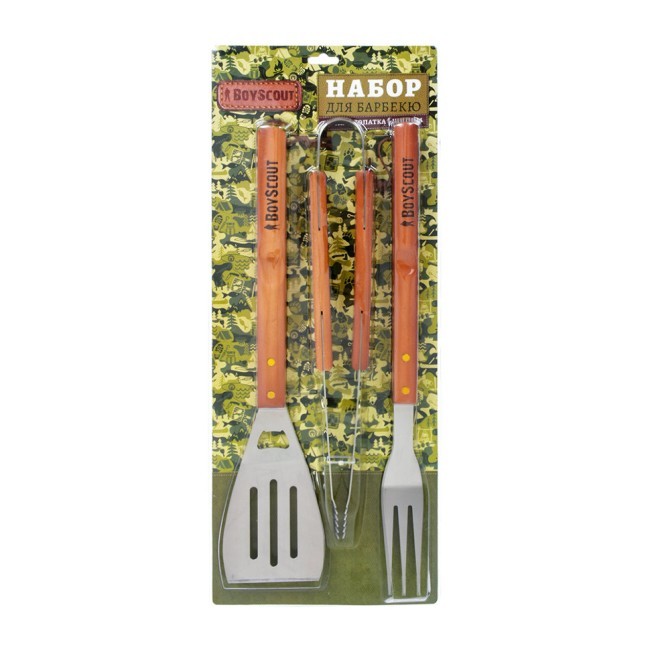 Набор для гриля Boyscout 61318 (вилка,лопатка,щипцы) (19063) Набор для гриля Boyscout 61318 (вилка,лопатка,щипцы) (19063)