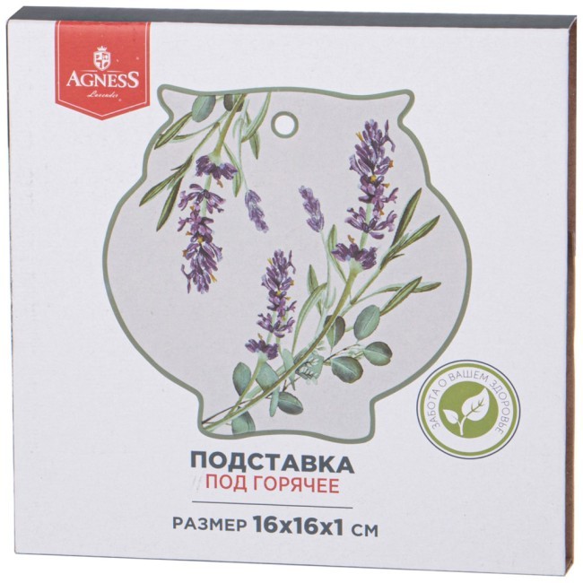 Подставка под горячее agness "лаванда" 16*16*1 см Agness (358-2164)