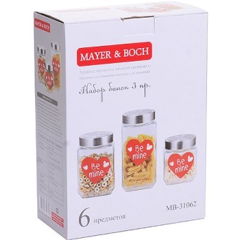 Банки для сыпучих 3пр 0,5+0,75+1л. Mayer&Boch (31062) Банки для сыпучих 3пр 0,5+0,75+1л. Mayer&Boch (31062)