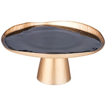 Блюдо на ножке "bohemia" black d=28см АКСАМ (339-453)