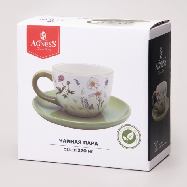 Чайная пара agness "flower story" 15*7 см 220 мл Agness (358-2178)
