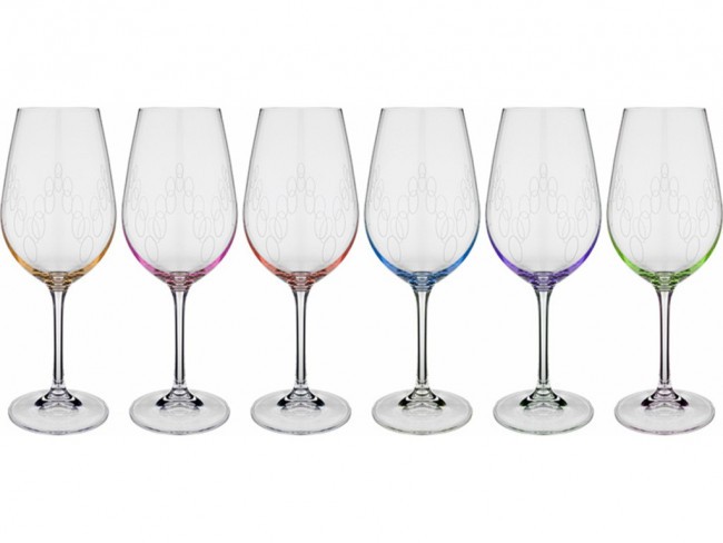 Набор бокалов для вина из 6 шт. "viola" 450 мл. высота=23,5 см Bohemia Crystal (674-653)