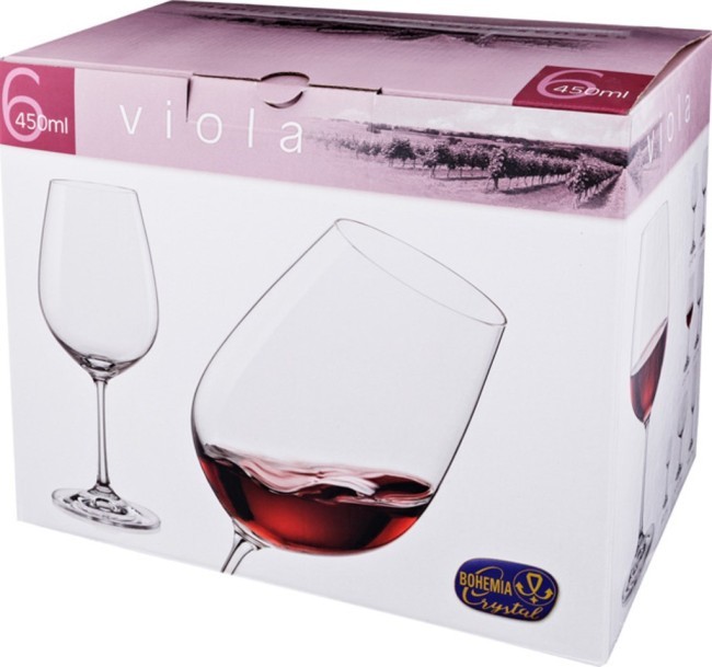 Набор бокалов для вина из 6 шт. "viola" 450 мл. высота=23,5 см Bohemia Crystal (674-653) Набор бокалов для вина из 6 шт. "viola" 450 мл. высота=23,5 см Bohemia Crystal (674-653)