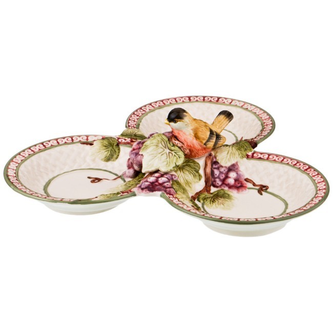 Менажница 3 секции lefard "птица и виноград" 30*30*8 см Lefard (59-416)