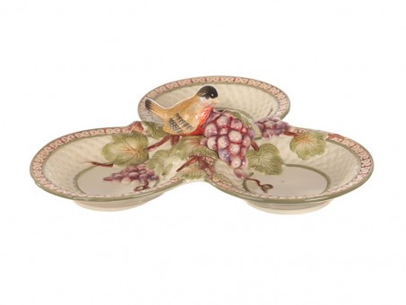 Менажница 3 секции lefard "птица и виноград" 30*30*8 см Lefard (59-416)