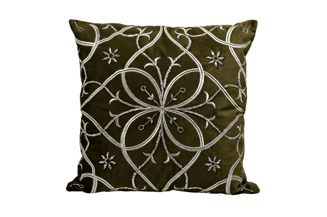 Подушка с вышивкой "Узор" зелен. 45*45см (TT-00010979) Подушка с вышивкой "Узор" зелен. 45*45см (TT-00010979)