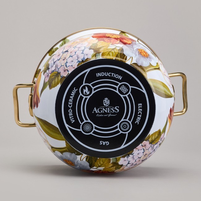Кастрюля agness эмалированная с крышкой, серия фландрия, 2,8л, диа.18см Agness (950-592) Кастрюля agness эмалированная с крышкой, серия фландрия, 2,8л, диа.18см Agness (950-592)
