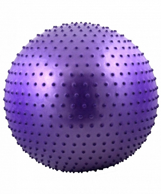 Мяч гимнастический массажный GB-301 65 см, антивзрыв, фиолетовый (129932)