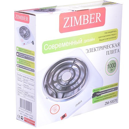 Эл. плита 1комф. спир. бел/эм ST 1000Вт (10070) Эл. плита 1комф. спир. бел/эм ST 1000Вт (10070)