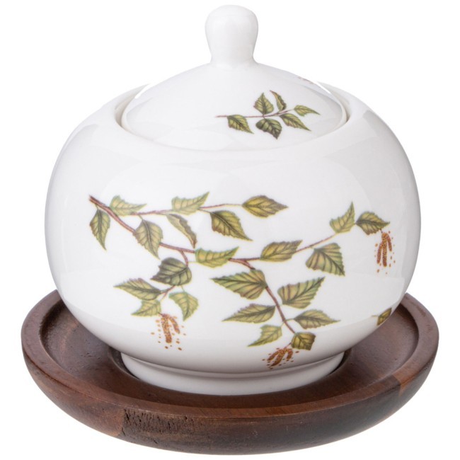 Сахарница lefard "березки" 380 мл на дерев. подставке Lefard (85-2021)